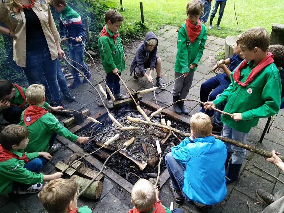 Welpen kampvuur